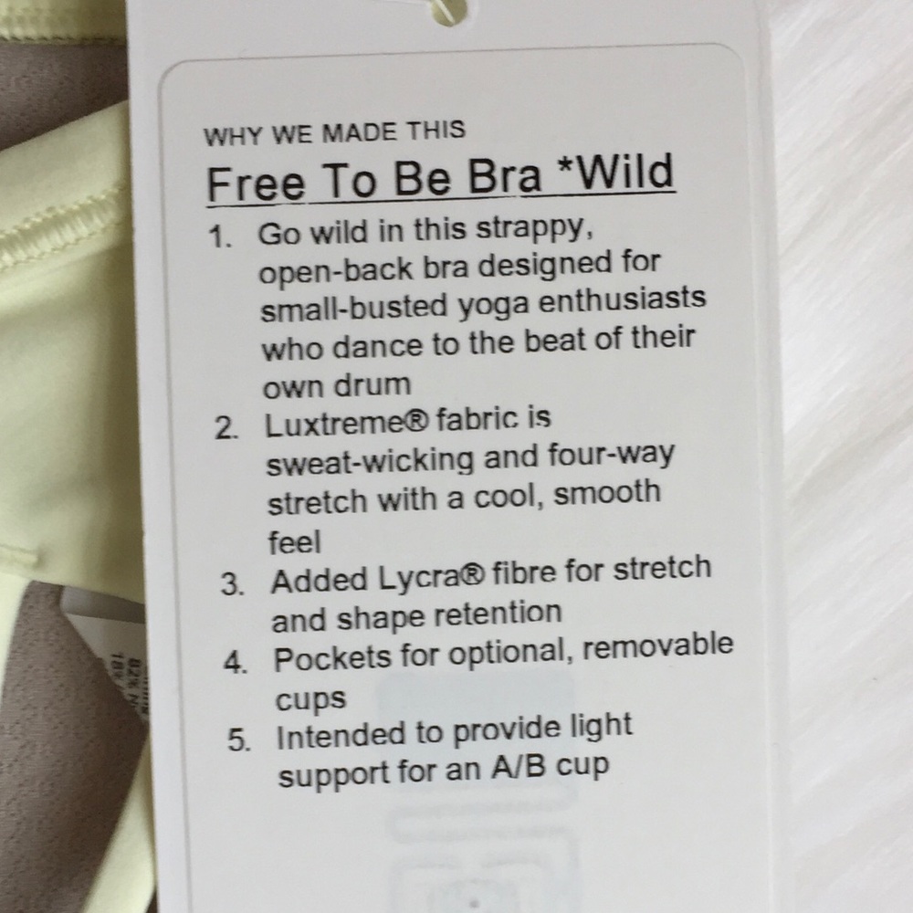 NWT lululemon free to be bra wild zest yellow - Picture 2 of 4